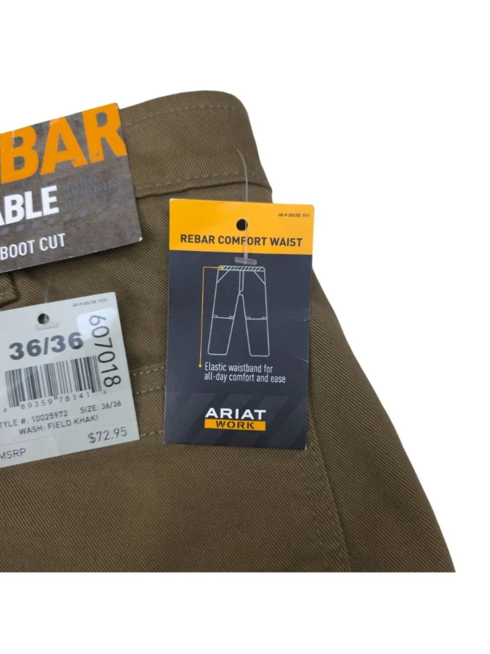 Ariat Work Rebar M4 Relaxed Bootcut Work Pants 36/36 Tan 2X More Durable Cargo